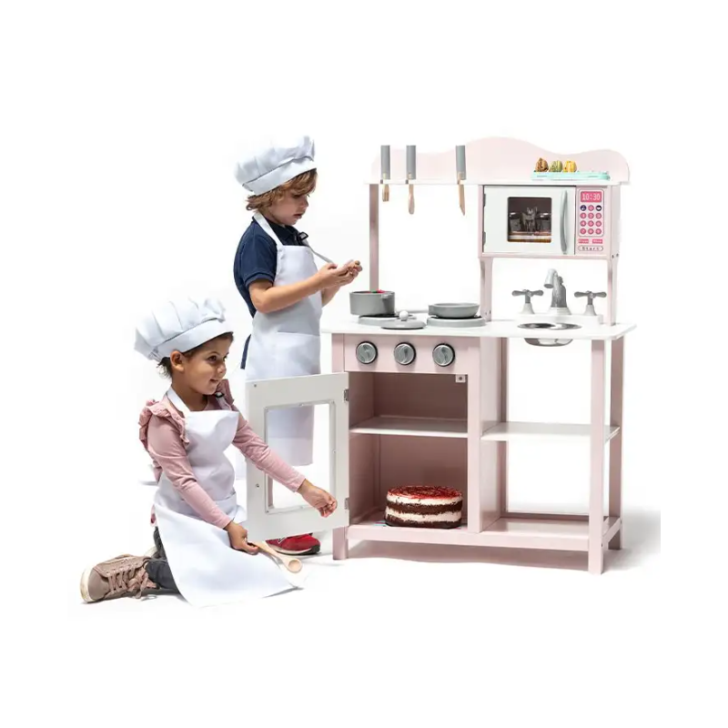 Cocina De Madera Para Accesorios Rosa