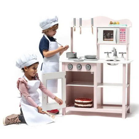 Cocina De Madera Para Accesorios Rosa