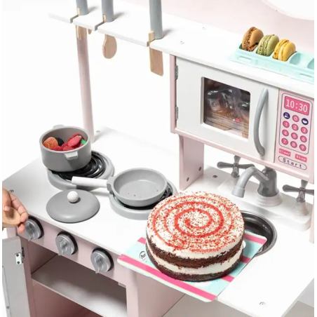 Cocina De Madera Para Accesorios Rosa