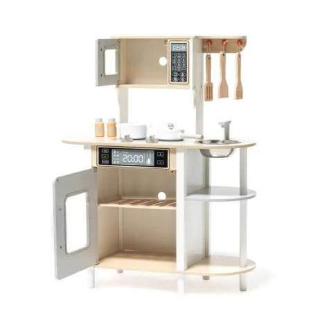 Cocina De Madera 69x30x85cm Con Accesorios Blanca