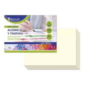 Pack 5 Cartulinas Dibujo Acuarelas y Témperas A3 Bismark