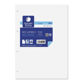 Recambio A4 Liso 90 gr 100 Hojas Golden Extra