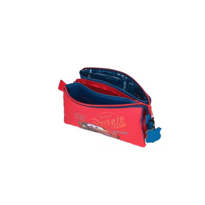 Estuche Tres Compartimentos Cars Lets Race