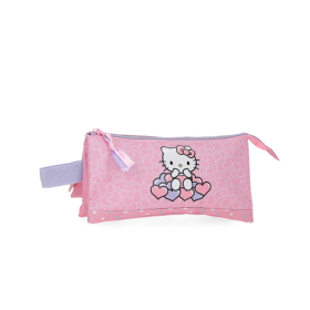 Estuche Tres Compartimentos Hello Kitty Rosa De Joumma