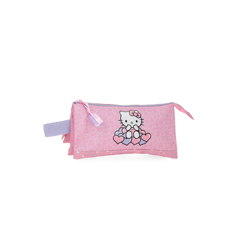 Estuche Tres Compartimentos Hello Kitty Rosa De Joumma
