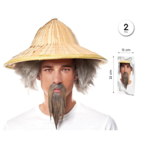 Set Bigote Y Barba Gris