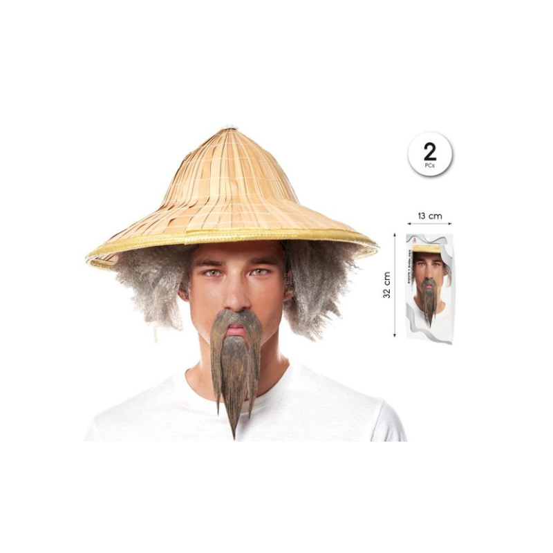 Set Bigote Y Barba Gris