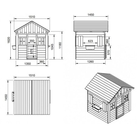 Casita de madera Masgames LOLLIPOP XL Natural Sin suelo de madera  