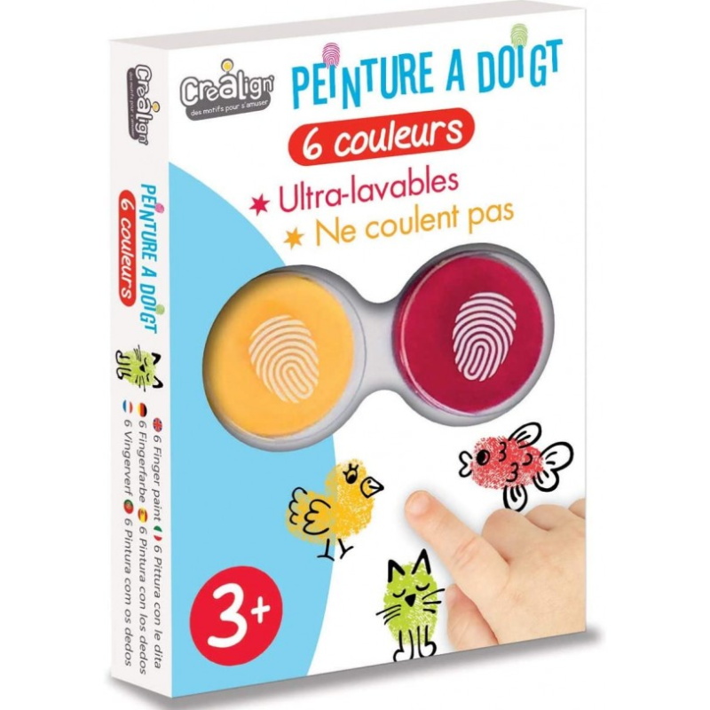 Set De 6 Pinturas Con Los Dedos