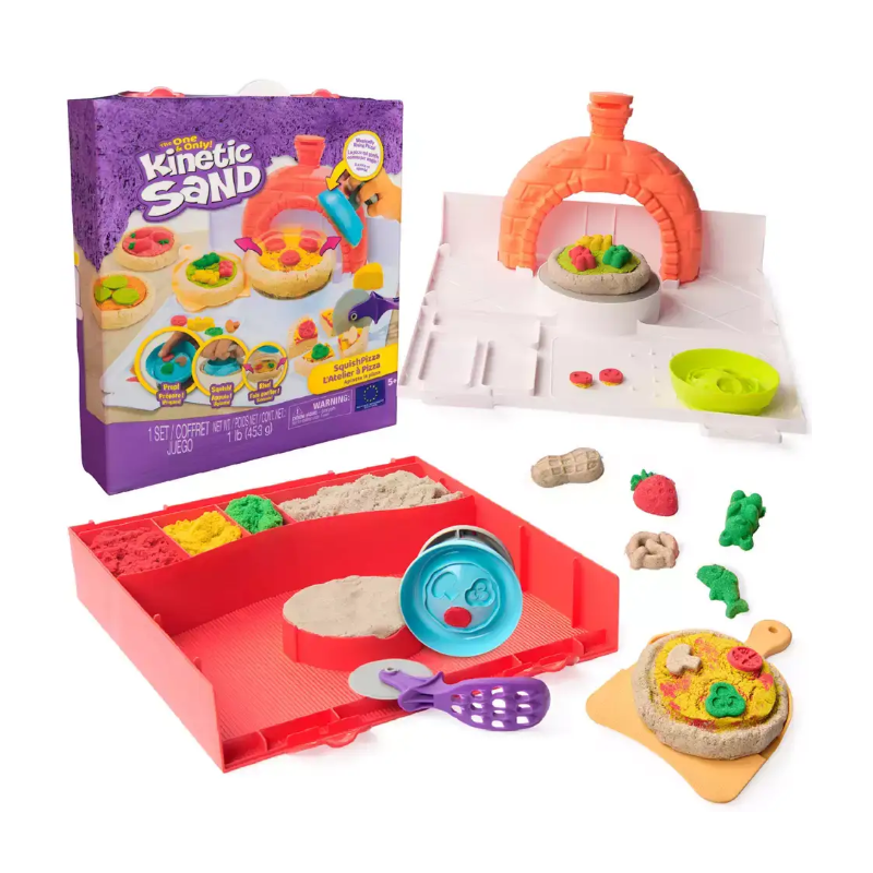 Kinetic Sand Squish Pizza Kit Creativo