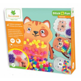 Stick’n Fun Animales de Granja con Pompones Sycomore