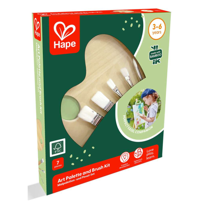Paleta Artística Y Set De Pinceles Hape