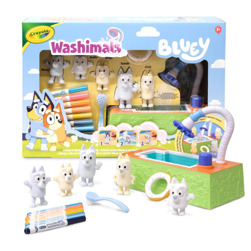 Washimals Bluey Set 4 Mascotas Y Piscina De Crayola