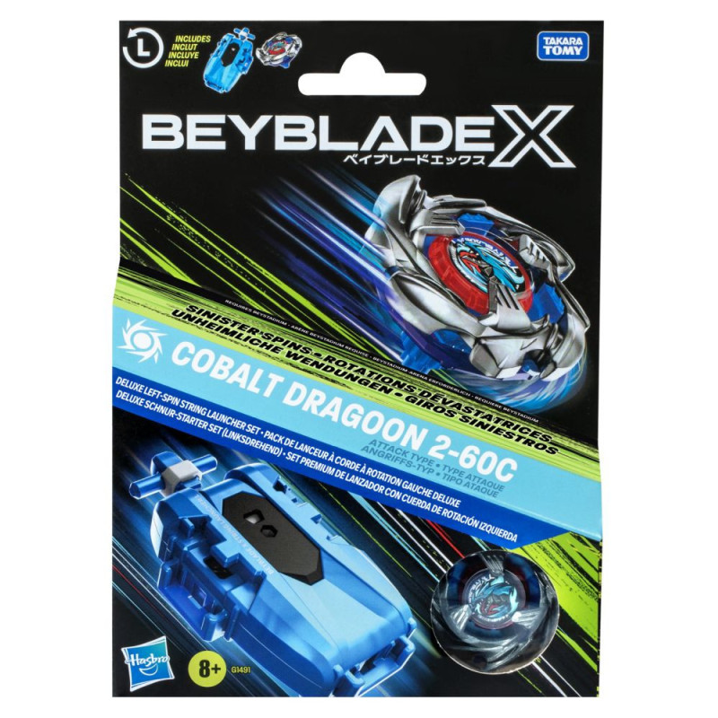 Beyblade X Cobalt Dragoon 2-60C Set Con Lanzador Deluxe
