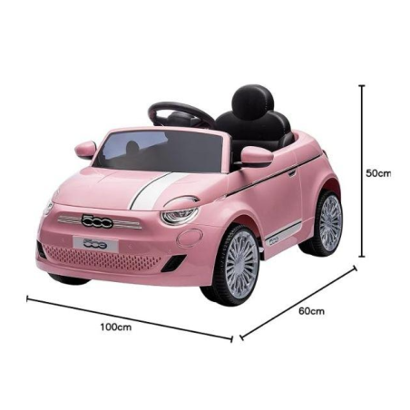 Coche Eléctrico BT Fiat 500E Li-Ion Rosa 12.6V