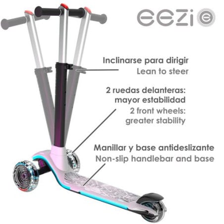 Scooter 3 Ruedas Aluminio Con Luces