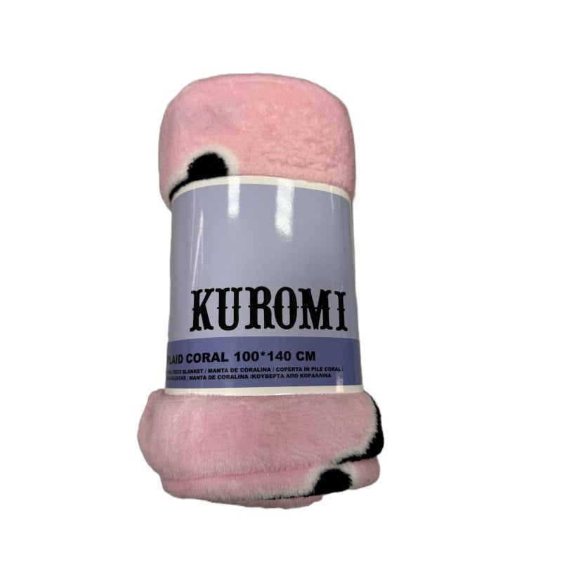 Manta Coralina Kuromi 100x140 cm