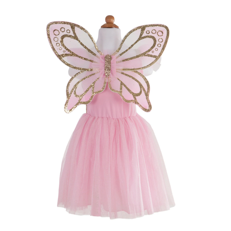 Disfraz Mariposa Dorada Con Alas Talla 5-6 Años