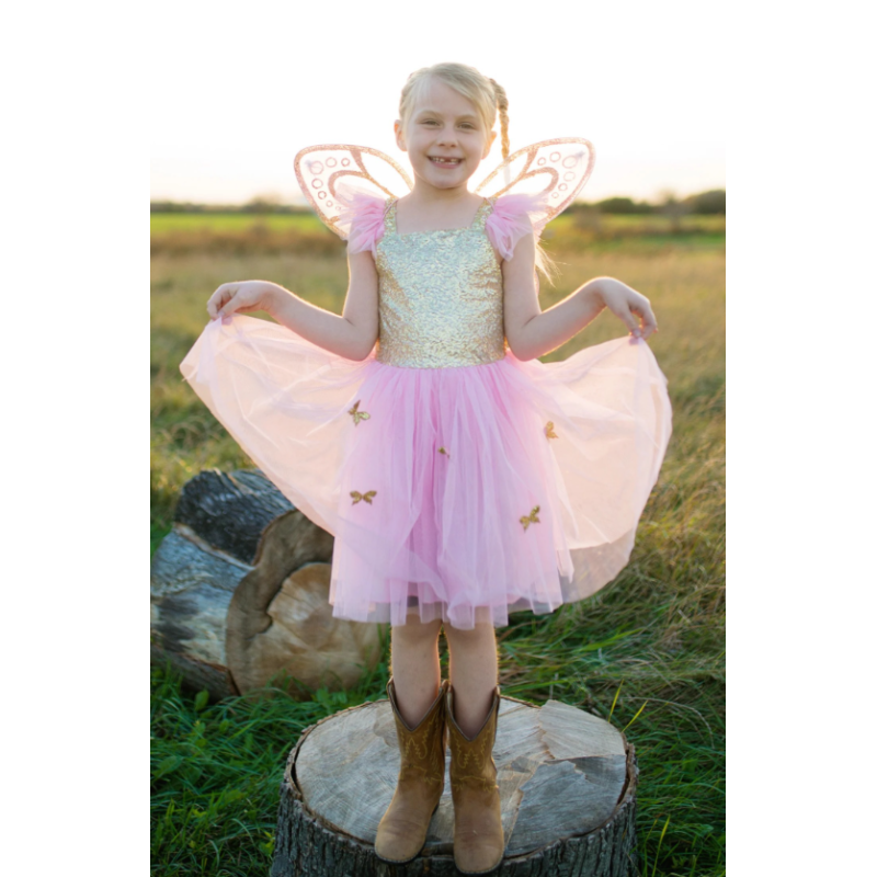 Disfraz Mariposa Dorada Con Alas Talla 5-6 Años