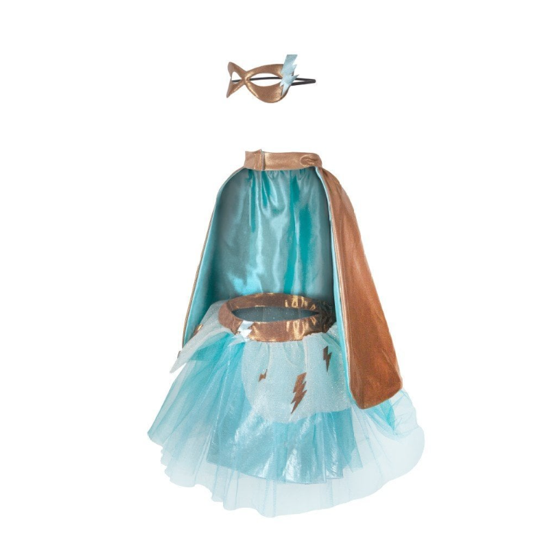 Conjunto Super Heroína Turquesa Talla 4-6 Años De Disfraces