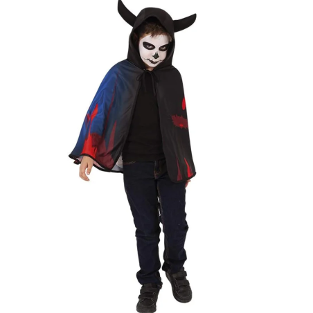 Capa Impresa Skull Con Capucha Infantil De Rubies