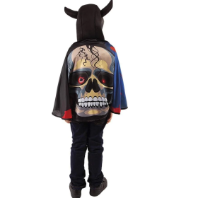 Capa Impresa Skull Con Capucha Infantil De Rubies 2
