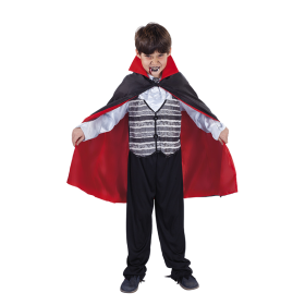 Capa Drácula Negra Con Forro Rojo Infantil