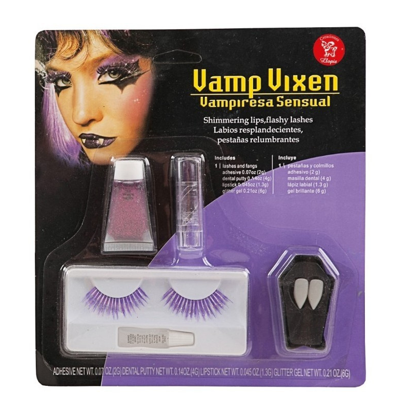 Set Pestañas Vampira Lila De Juinsa