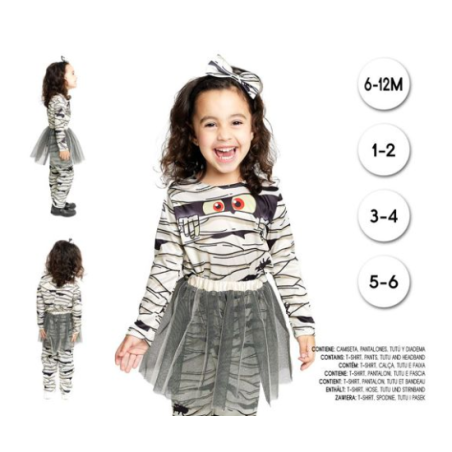 Disfraz Momia Baby Girl 3-4 Años