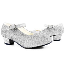 Zapato Tacón Purpurina Plata Talla 31