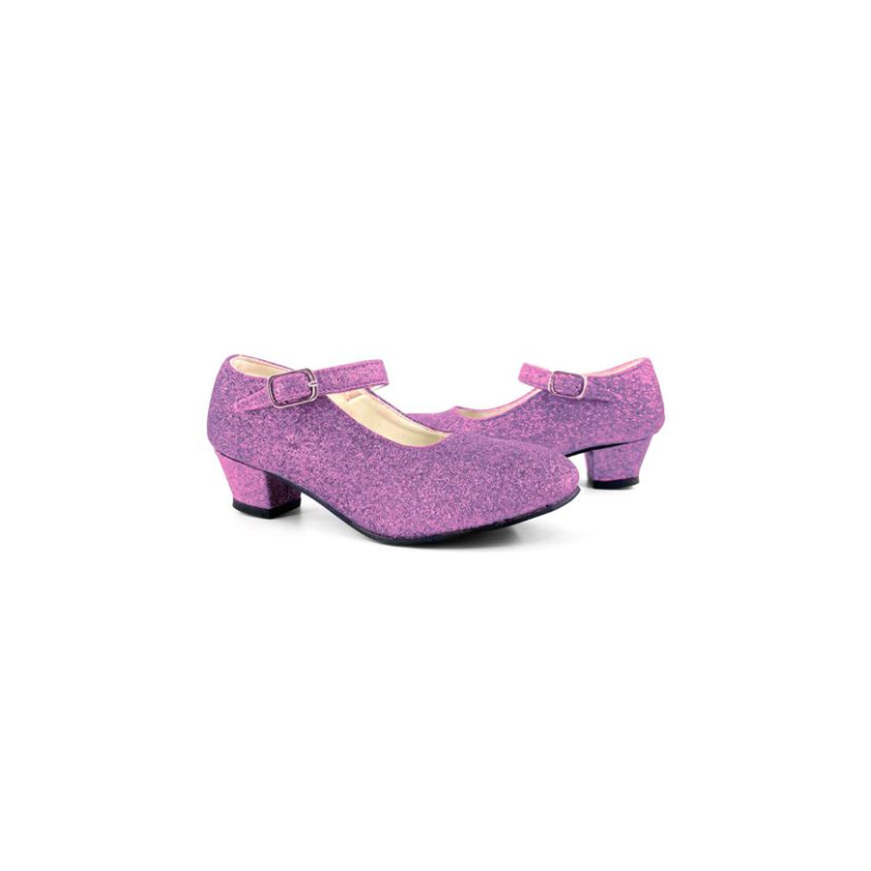 Zapato Tacón Purpurina Fucsia Talla 26