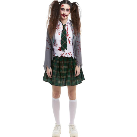 Disfraz Colegiala Zombie Gris Talla M De Partilandia Disfraz Colegiala Zombie Gris Talla M De Partilandia