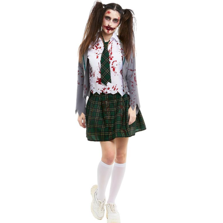 Disfraz Colegiala Zombie Gris Talla M Disfraz Colegiala Zombie Gris Talla M