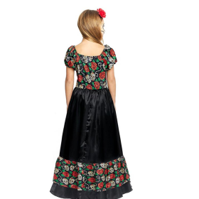 Disfraz Catrina Vestido Largo Talla 7-9 Años De Partilandia 2