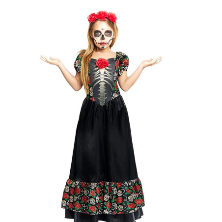 Disfraz Catrina Vestido Largo Talla 13-15 Años De Partilandia