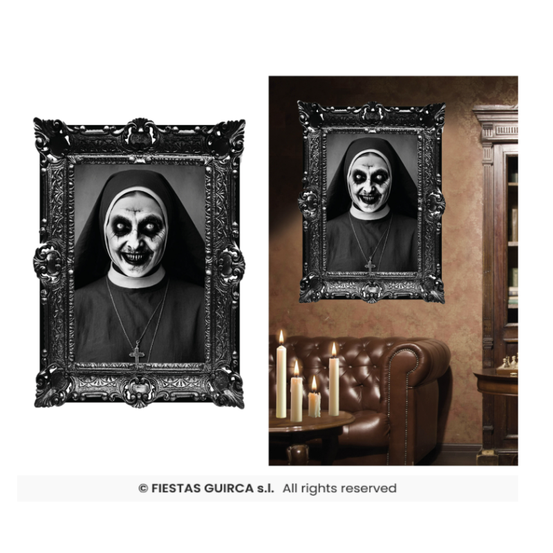 Cuadro Adhesivo Monja De Terror