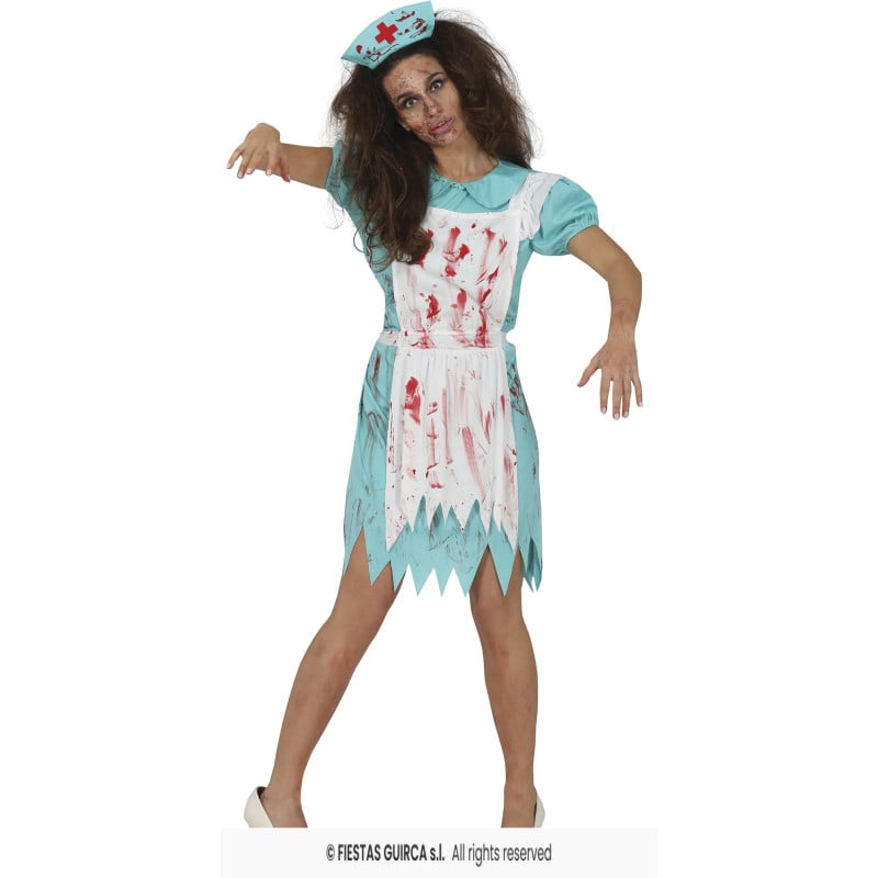Disfraz Enfermera Zombie Adulta Talla M De Fiestas Guirca