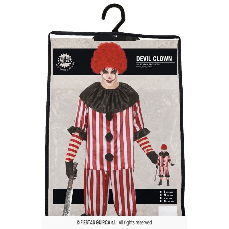 Disfraz Payaso Demoniaco Adulto Talla S