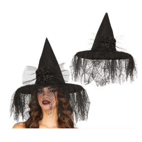 Sombrero Bruja Con Flor