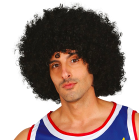 Peluca Afro Negra Rizada