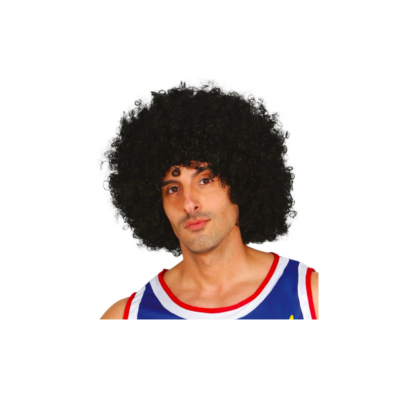 Peluca Afro Negra Rizada