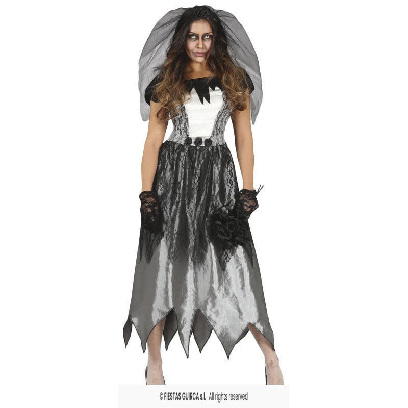 Disfraz Novia Fantasma Velo Talla M De Fiestas Guirca