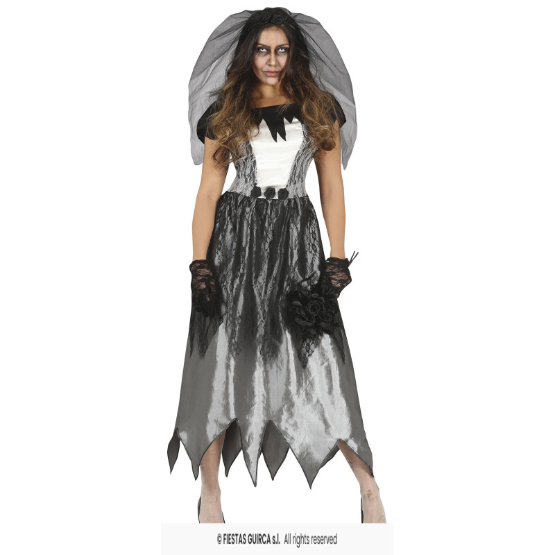 Disfraz Novia Fantasma Velo Talla L De Fiestas Guirca