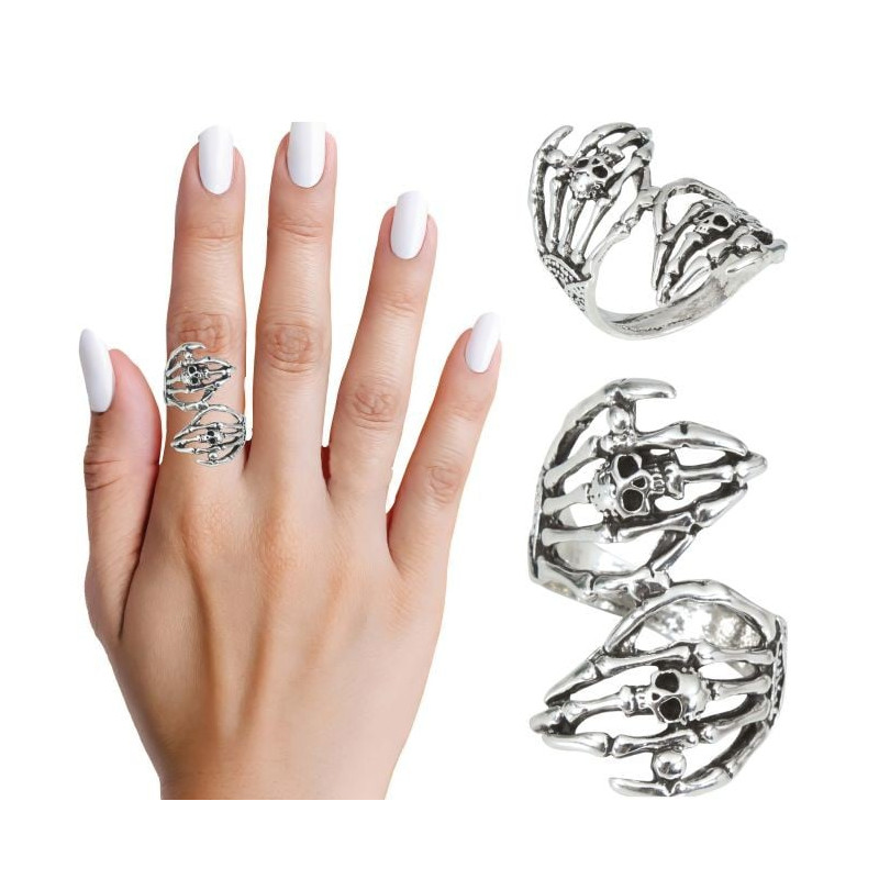 Anillo Manos Esqueleto Metal