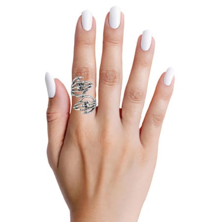 Anillo Manos Esqueleto Metal