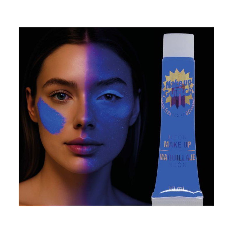Tubo Maquillaje Crema Azul Neón 10 Ml