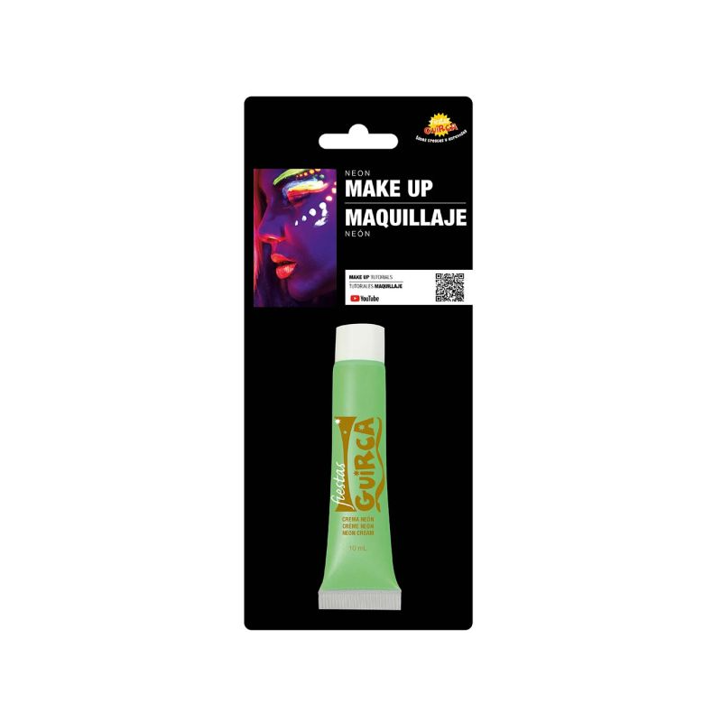 Tubo Maquillaje Crema Verde Neón 10 Ml