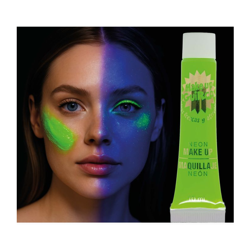 Tubo Maquillaje Crema Verde Neón 10 Ml