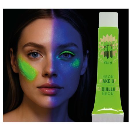 Tubo Maquillaje Crema Verde Neón 10 Ml