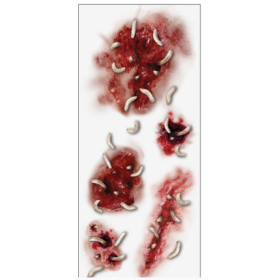 Tatuaje Heridas Con Gusanos 30x13 cm